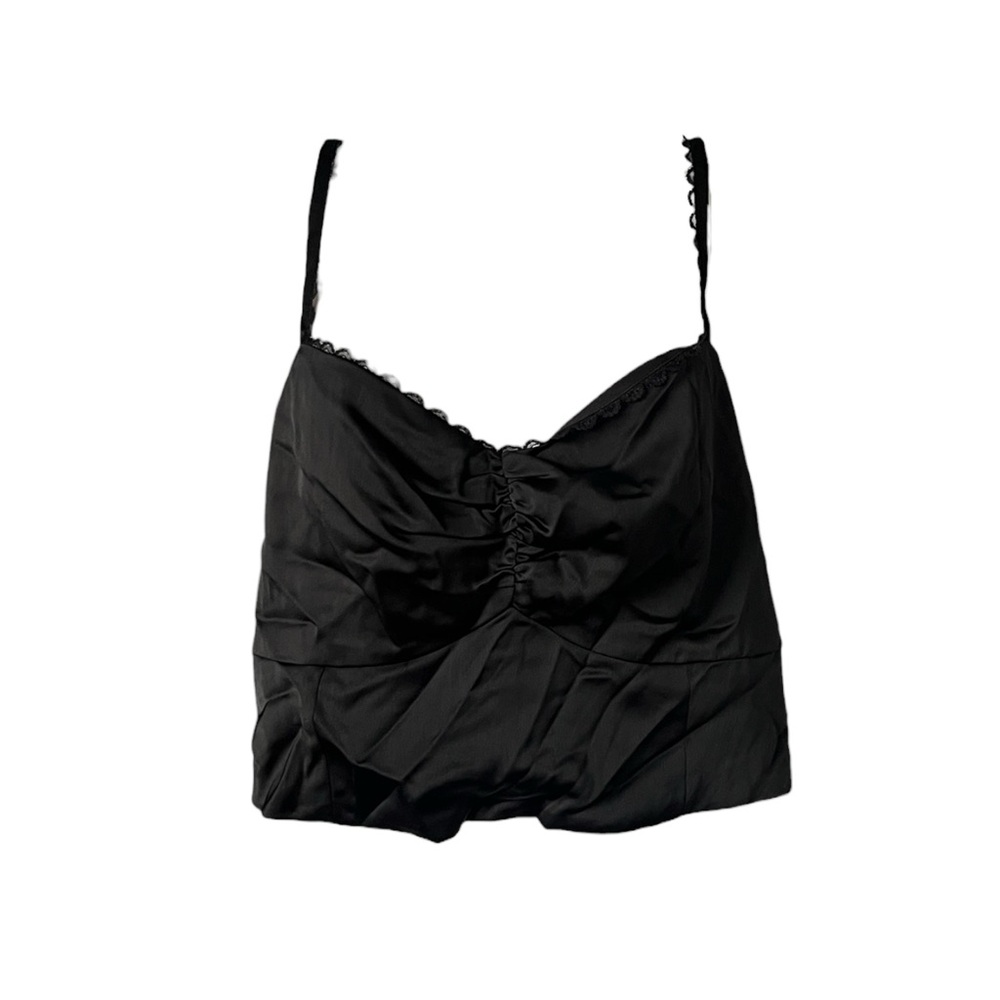 Eloquii Black Satin Top Cropped Punk Grunge Goth Womens Plus Size 20